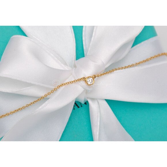 Tiffany & Co. Necklace Elsa Peretti "Diamonds By The Yard" .14ct 18k Yellow Gold - Picture 5 of 7